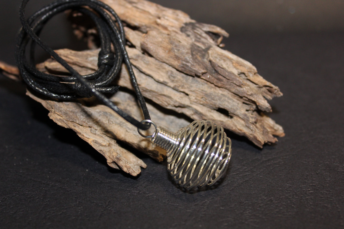 Necklace/Keyring - Cage (silver, springy) - med