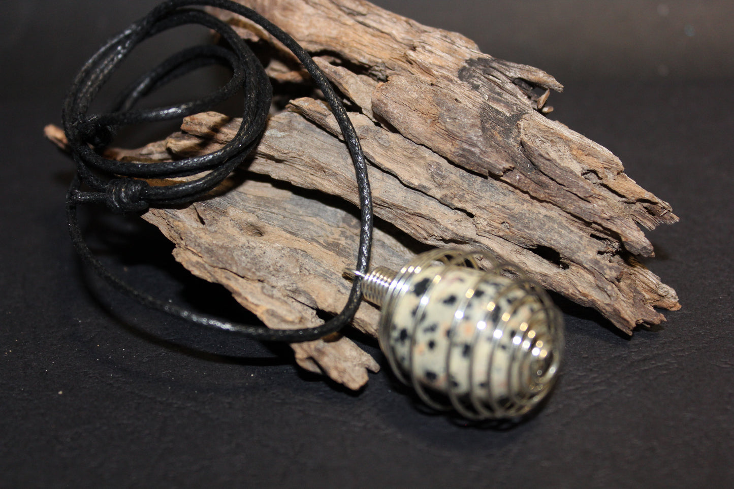 Necklace/Keyring - Cage (silver, springy) - med