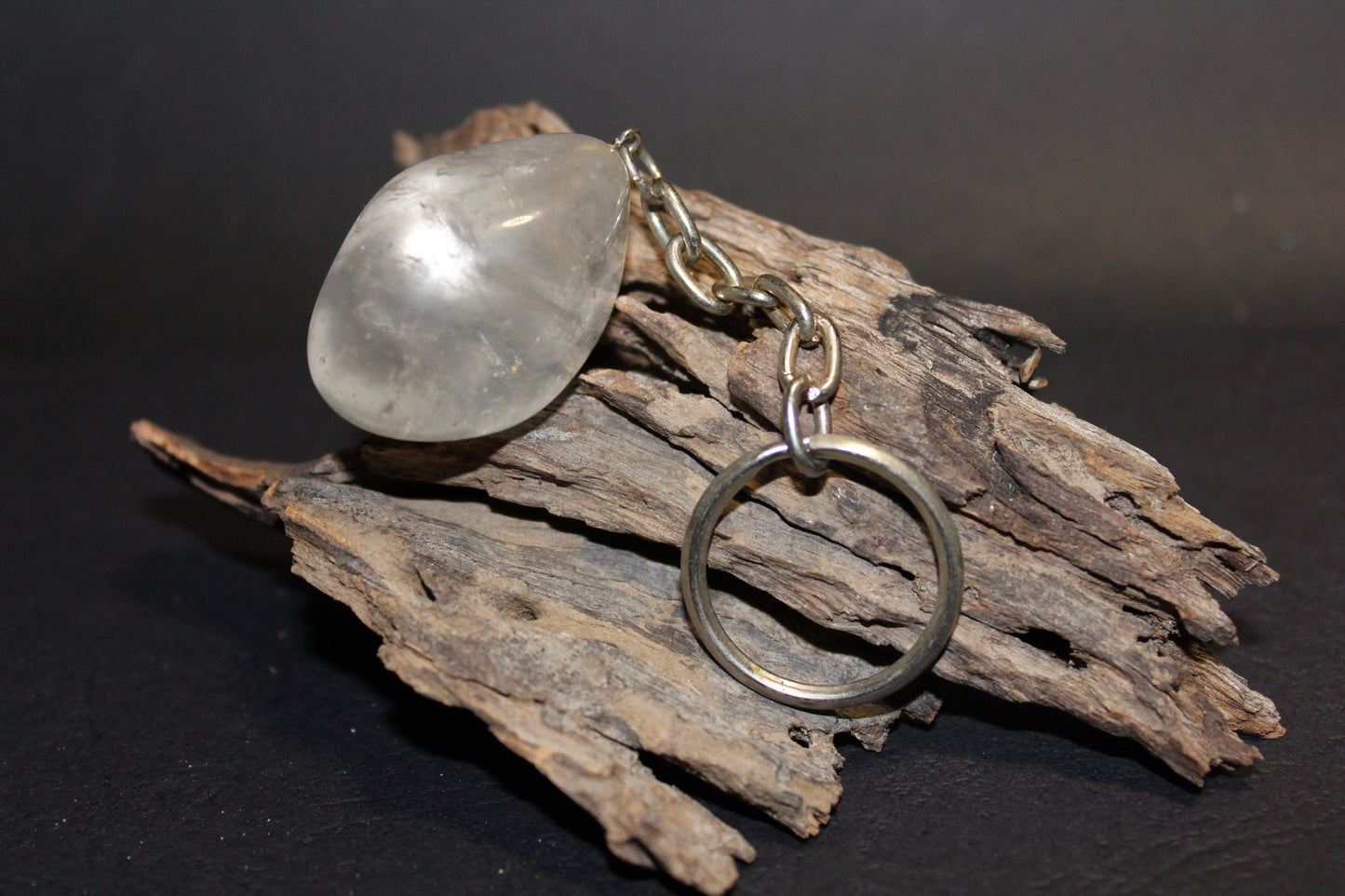 Keyring - Tumbled - Clear Quartz