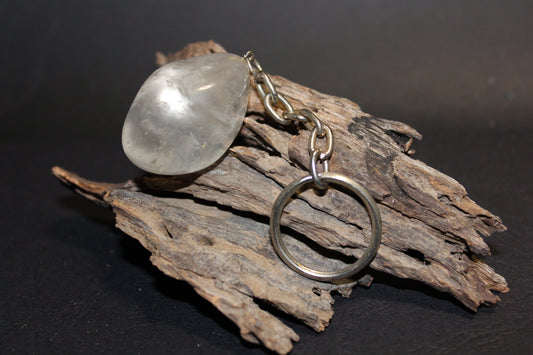 Keyring - Tumbled - Clear Quartz