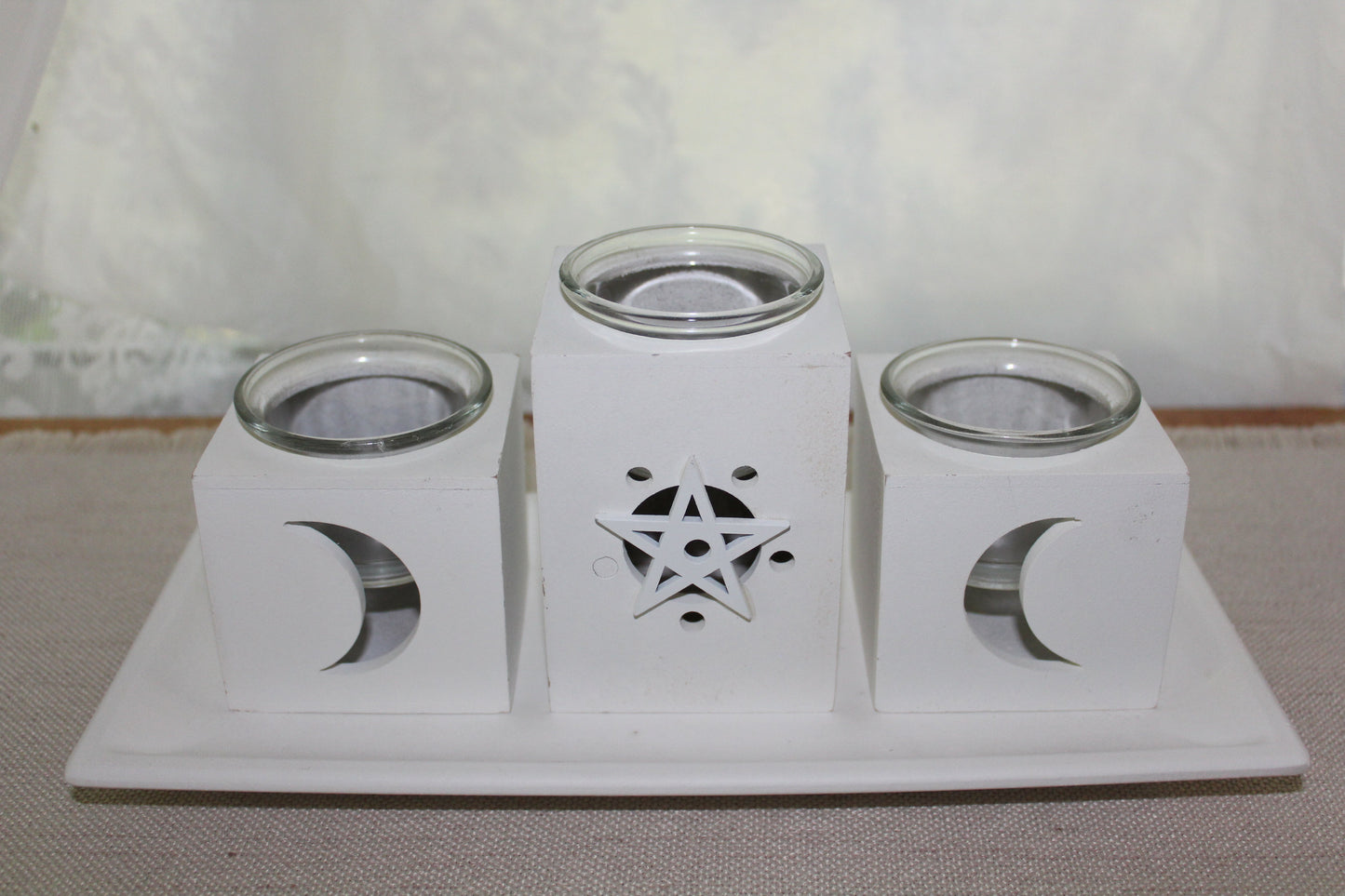 Candle Holder - Tealight - 3 piece set on tray