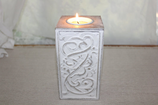Candle Holder - Tealight - Heart filigree rectangle