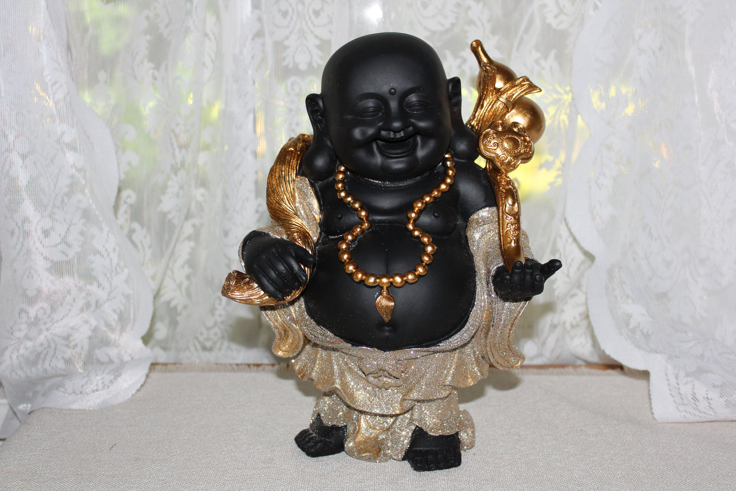 Statue - Buddha - Happy Monk (holding ruai)