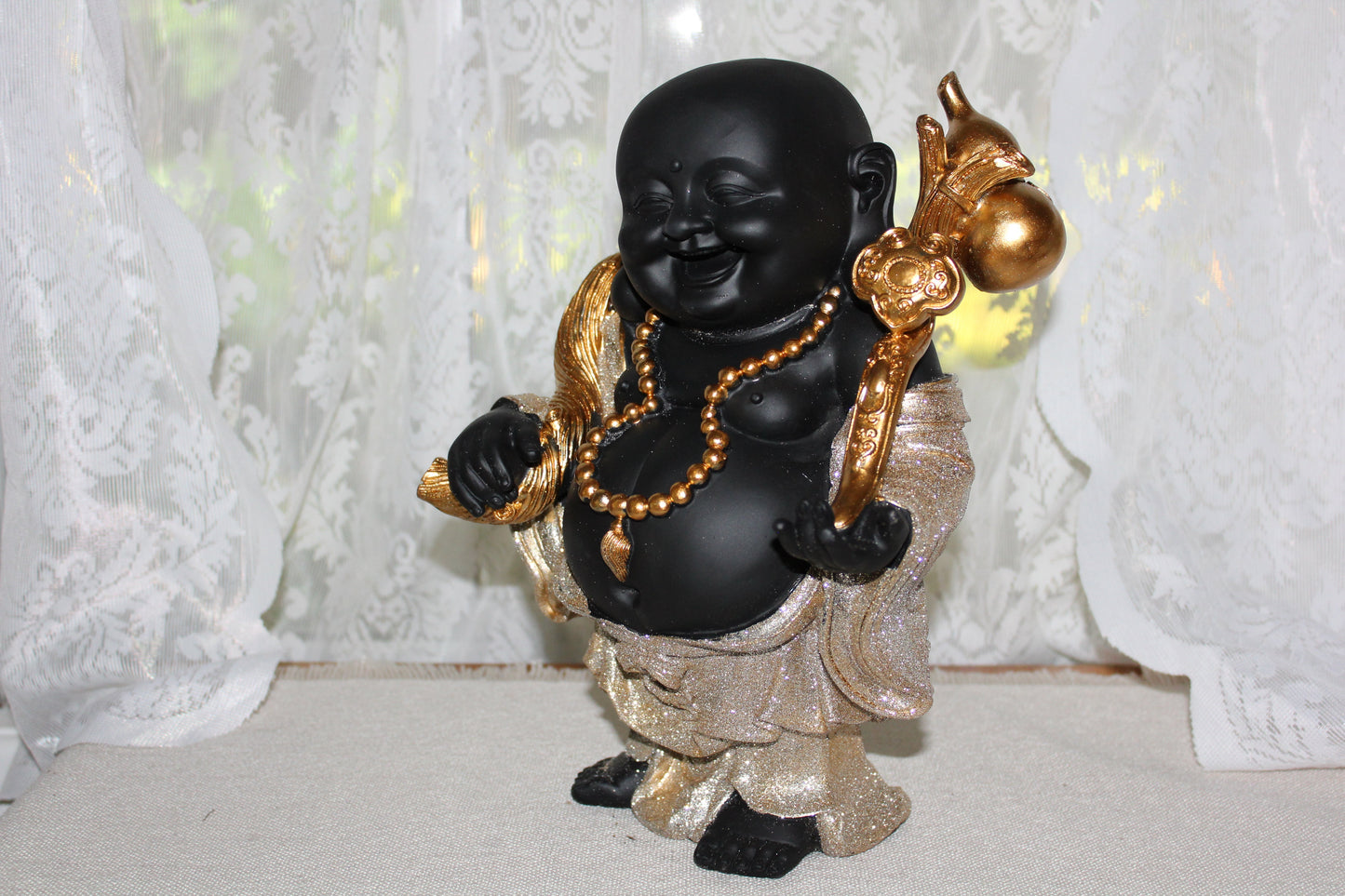 Statue - Buddha - Happy Monk (holding ruai)