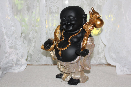 Statue - Buddha - Happy Monk (holding ruai)