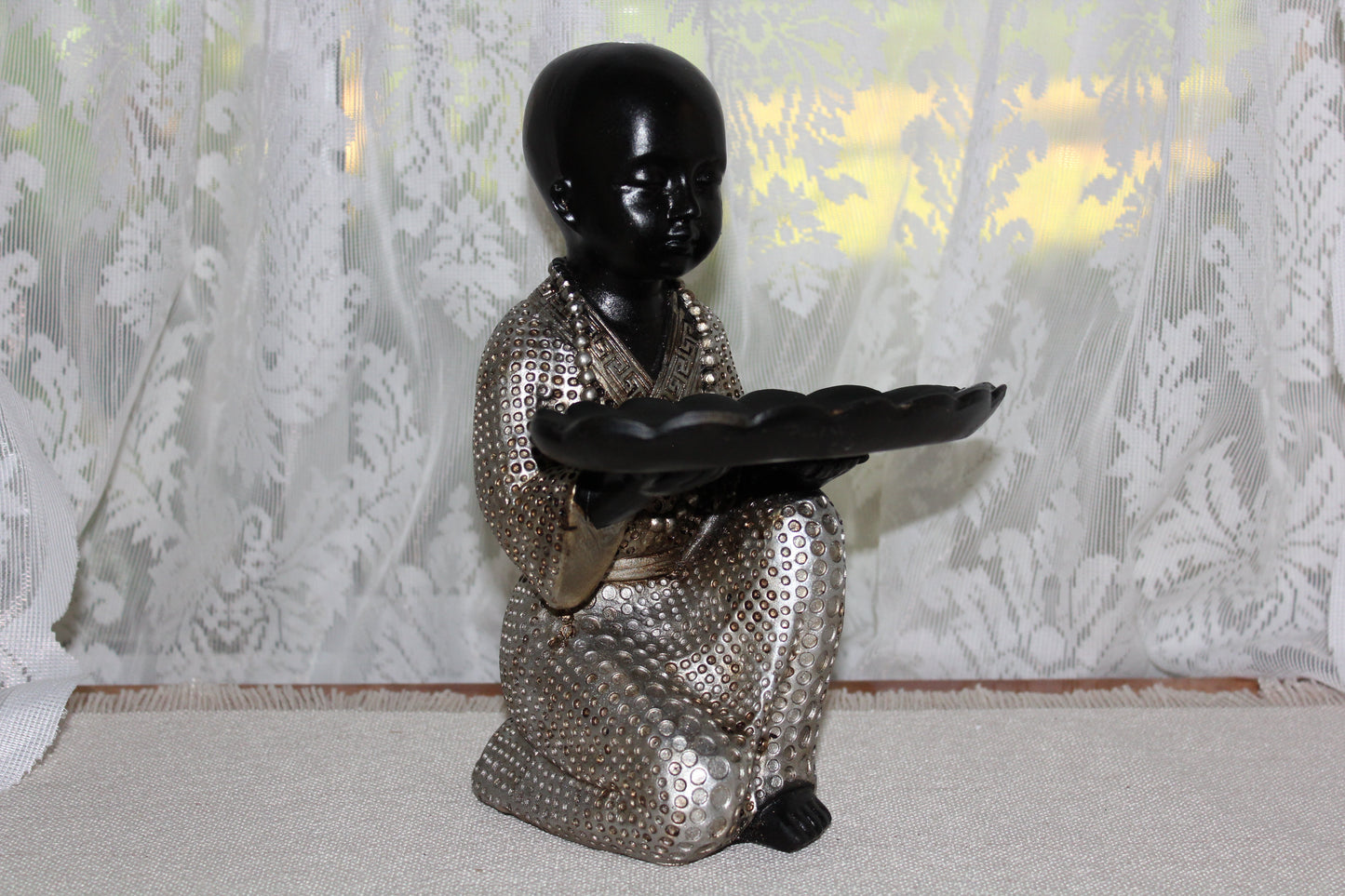 Statue - Buddha - Monk - holding plate/with robe