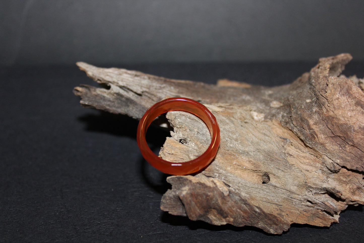 Ring - Carved Crystal - Carnelian (faceted)