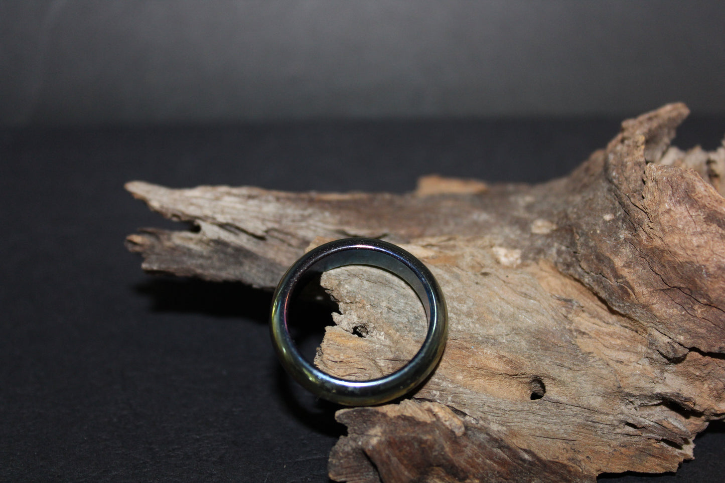Ring - Carved Crystal - Rainbow Hematite