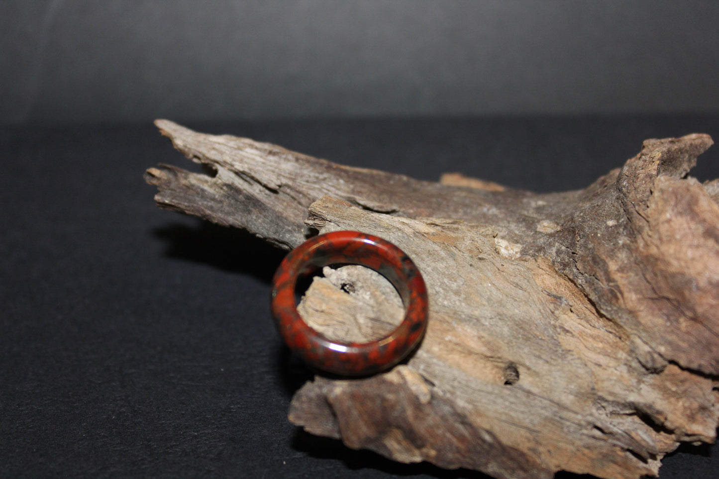 Ring - Carved Crystal - Red Poppy Jasper