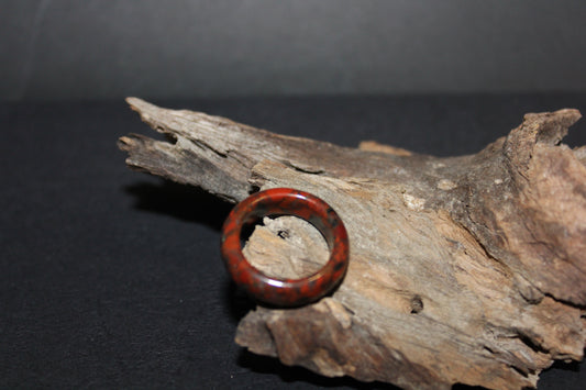Ring - Carved Crystal - Red Poppy Jasper