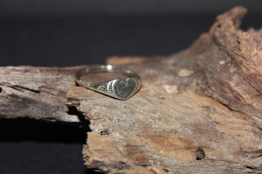 Ring - Stirling Silver - Heart (signet ring)