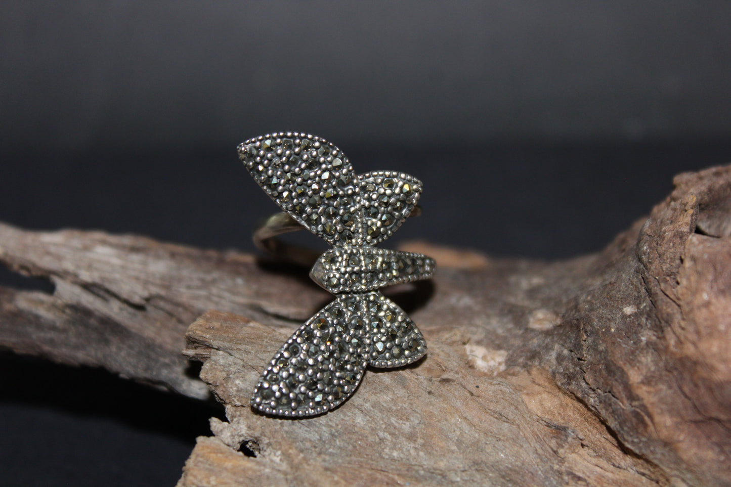 Ring - Stirling Silver - with Marcasites (Dragonfly)