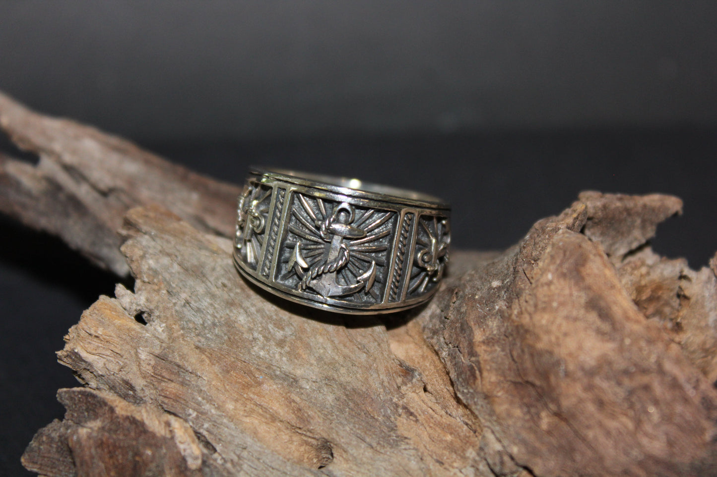 Ring - Men's - Stirling Silver (Anchors)