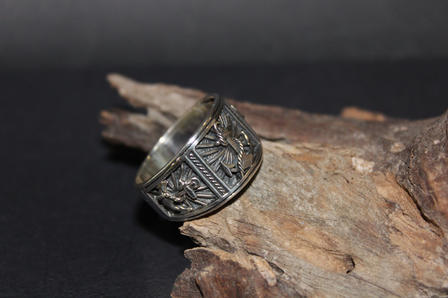 Ring - Men's - Stirling Silver (Anchors)