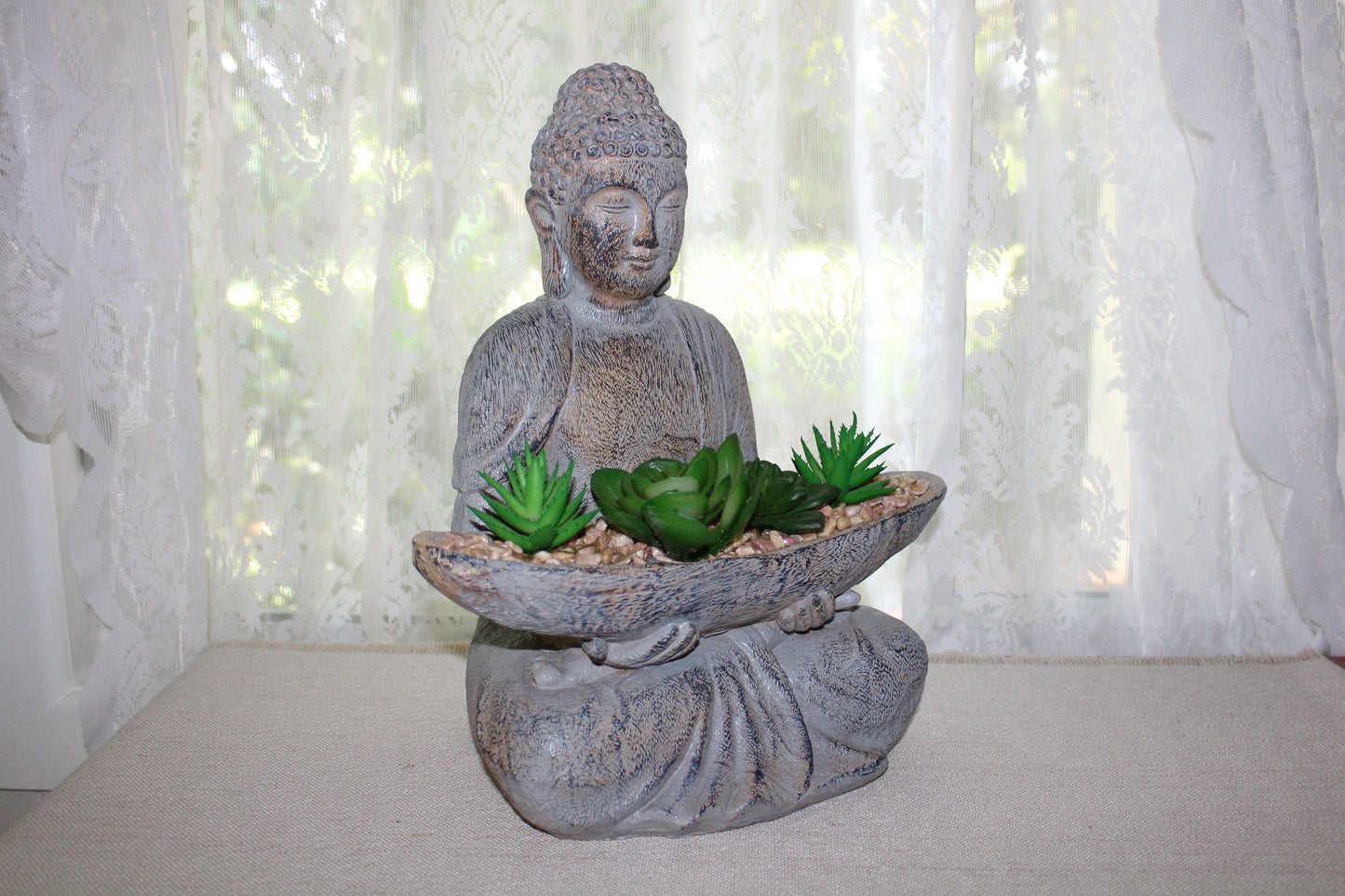 Statue - Buddha (holding succulents)