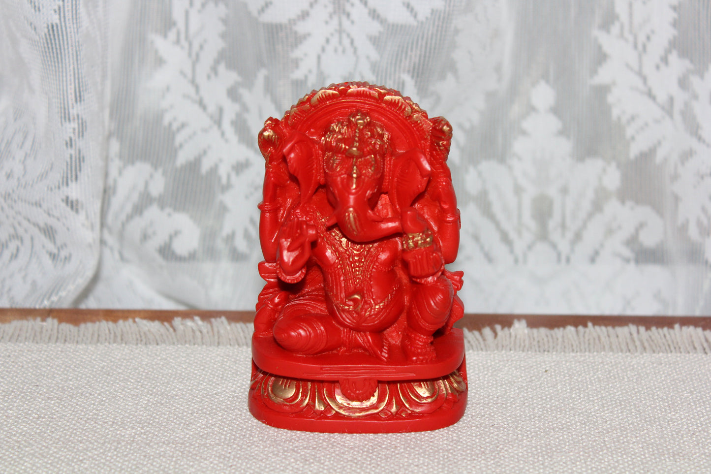 Ganesha - Carved - red
