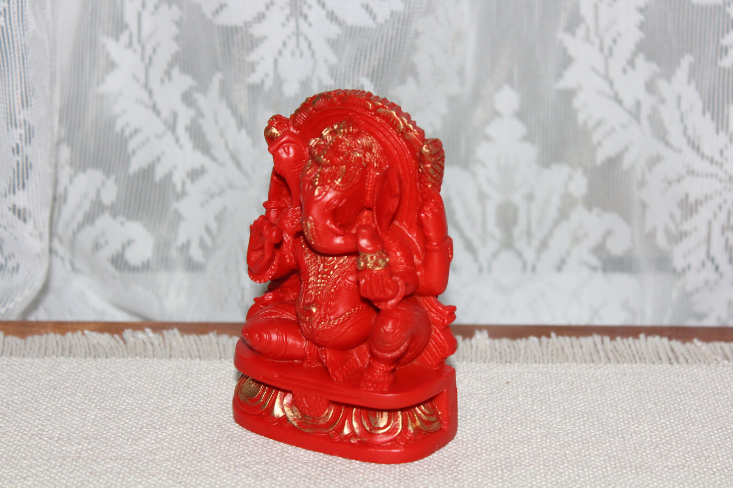 Ganesha - Carved - red