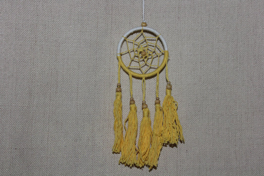 Dreamcatcher - 6cm - Yellow/White