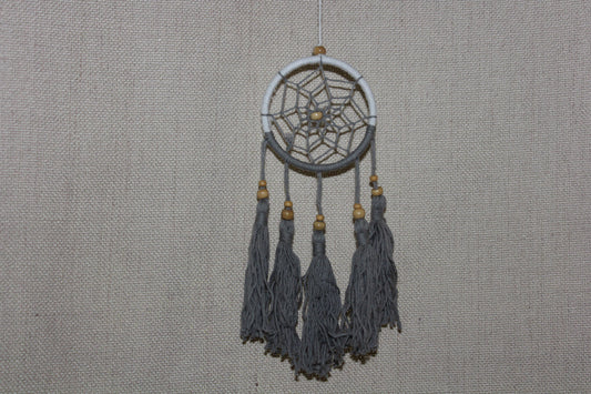 Dreamcatcher - 6cm - Grey/White