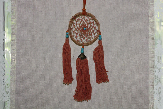 Dreamcatcher - 8cm - Cane/Orange