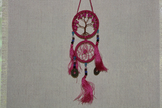 Dreamcatcher - 6cm - Dark Pink