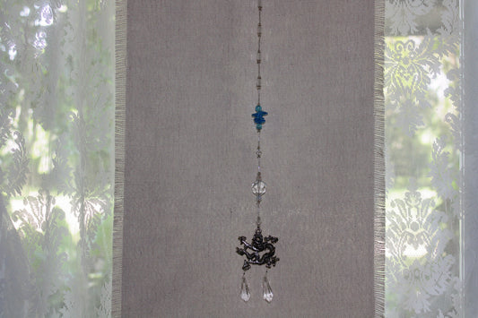 Suncatcher - clear crystals with dragon