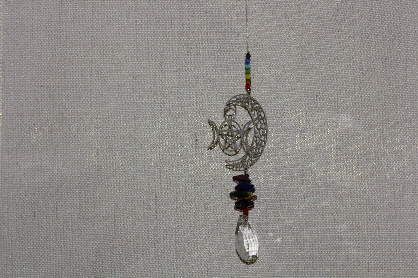 Suncatcher - Wiccan design with chakra beads