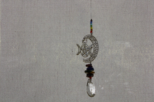 Suncatcher - Wiccan design with chakra beads