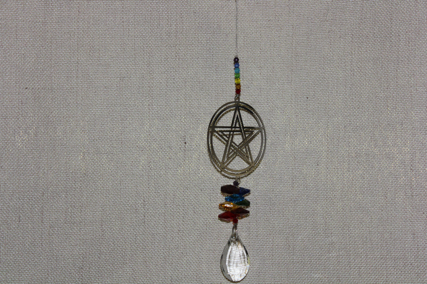 Suncatcher - Wiccan design with chakra beads