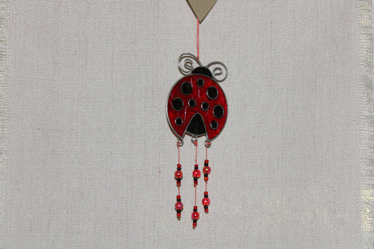 Suncatcher - Stained Glass - ladybug  (red)