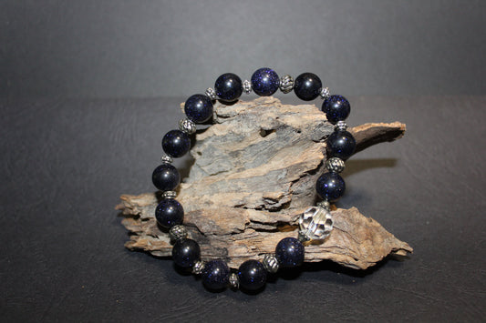 Bracelet - Beads - Blue Goldstone