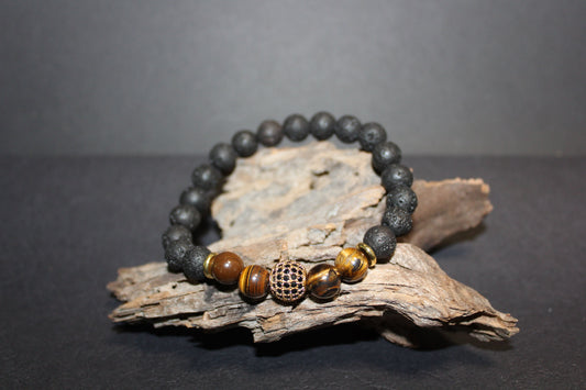 Bracelet - Beads - Lava Stone