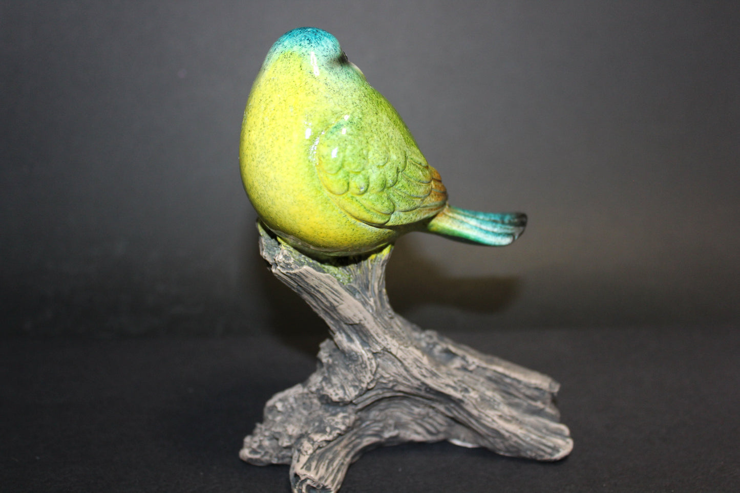 Bird - on branch (green/yellow/blue)
