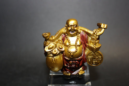 Lucky Buddha - red/gold