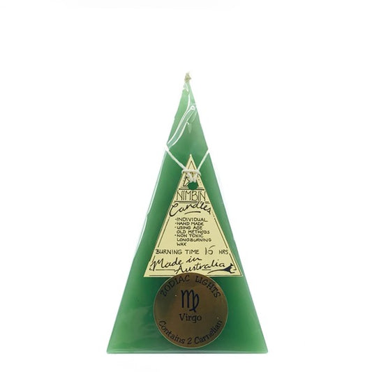 Zodiac Candle - Virgo (lt green/carnelian)